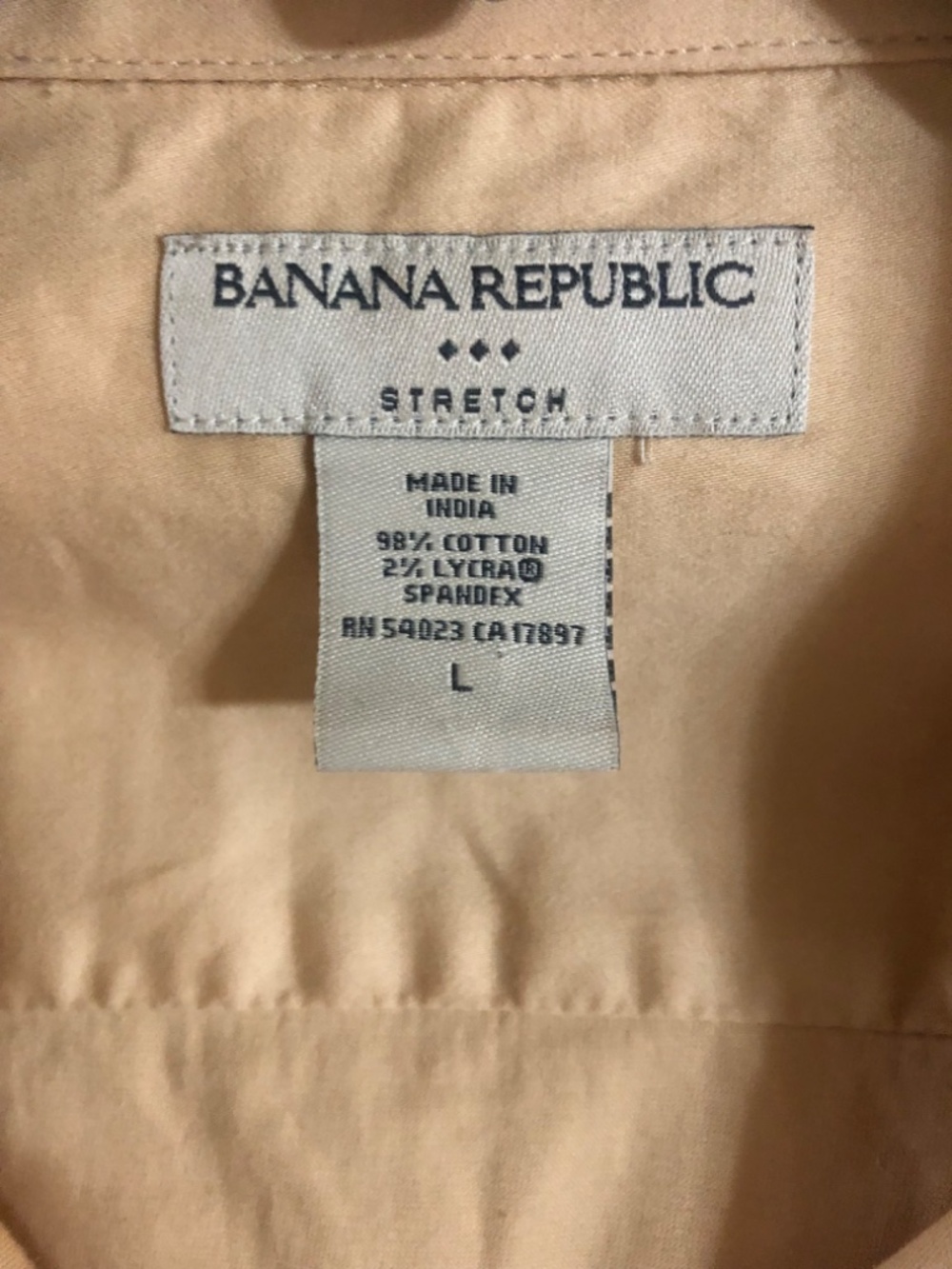 Banana Republic Women’s Large buttery yellow cotton shirt 3/4 sleeve stretch